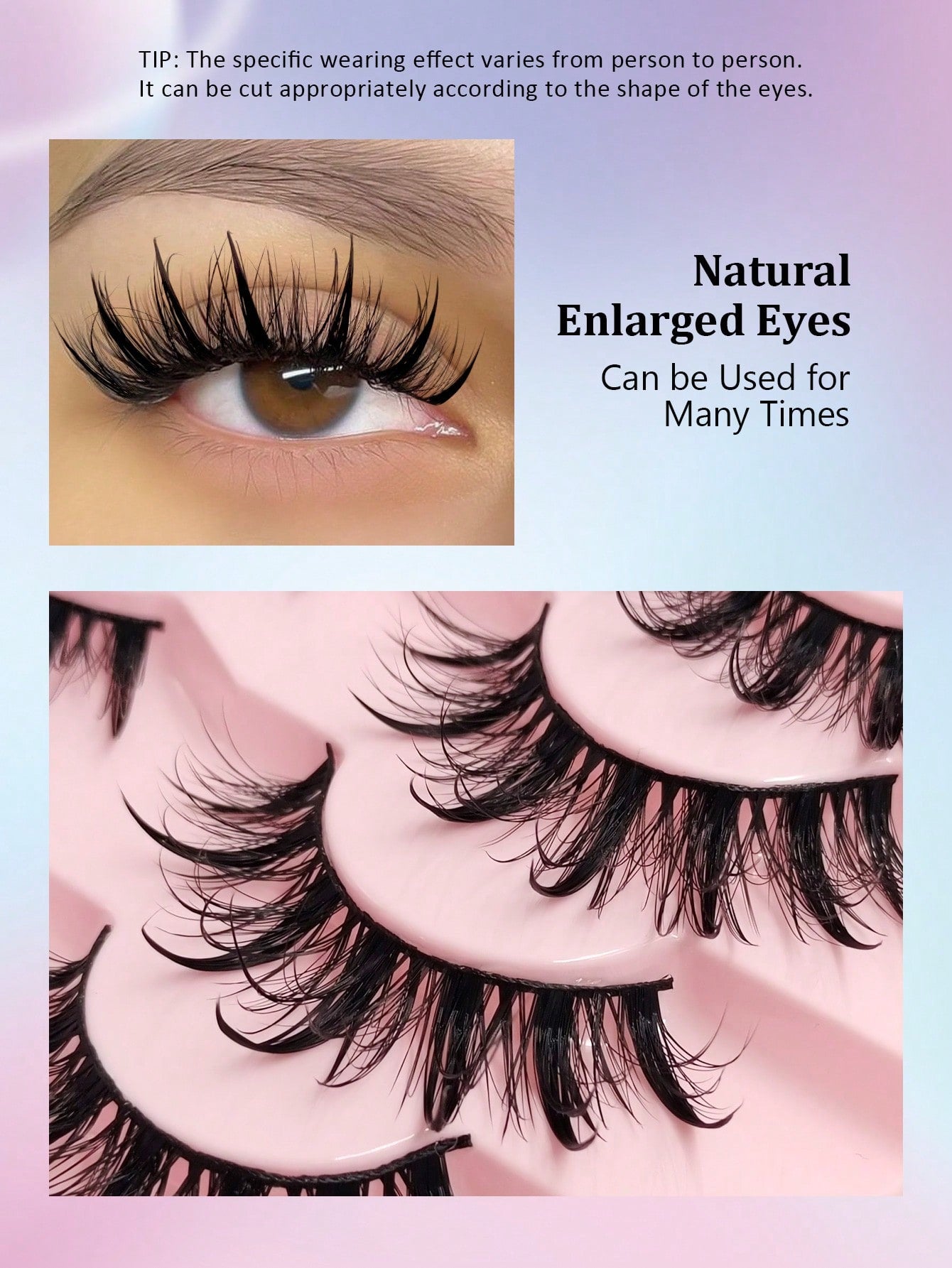 10 Pairs Anime Cat Eye Fluffy Lashes, European Style,Multi-Pair Set, Reusable D Curl, Extra Thick, Professional Makeup For Cosplay And Stage, Dramatic Eye Look, Easy Application For Beginners
