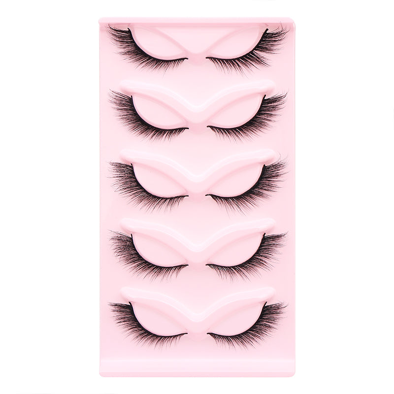 5 Pairs Doll-Like Natural False Eyelashes - Transparent Lash Band Cartoon Style False Lashes, Fairy-Like Design, Perfect For Cosplay - Reusable, Natural Look, Strip Eyelashes, Eyelashes, False Eyelashes