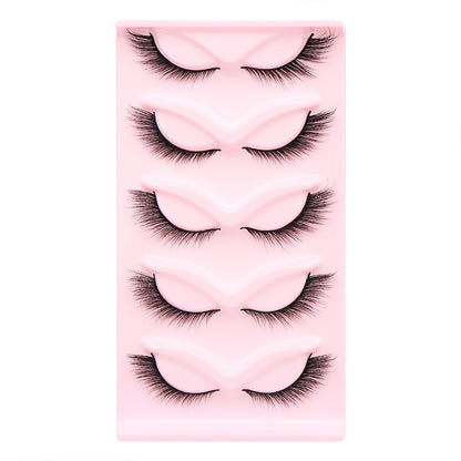 5 Pairs Doll-Like Natural False Eyelashes - Transparent Lash Band Cartoon Style False Lashes, Fairy-Like Design, Perfect For Cosplay - Reusable, Natural Look, Strip Eyelashes, Eyelashes, False Eyelashes