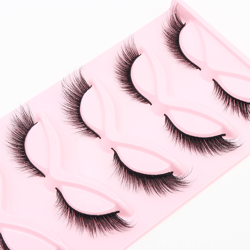 5 Pairs Doll-Like Natural False Eyelashes - Transparent Lash Band Cartoon Style False Lashes, Fairy-Like Design, Perfect For Cosplay - Reusable, Natural Look, Strip Eyelashes, Eyelashes, False Eyelashes