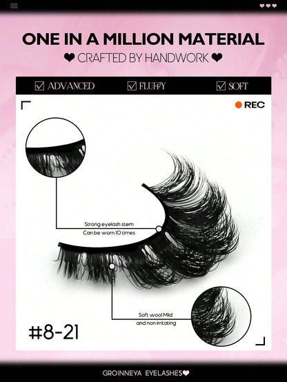Hot 7 Pairs Of Cat Eye 3d Mink Fur False Eyelashes, Soft, Fine, Natural & Reusable Lashes For Thick & Lengthening Strip Lashes,Lashes,Eyelashes,Fake Lashes