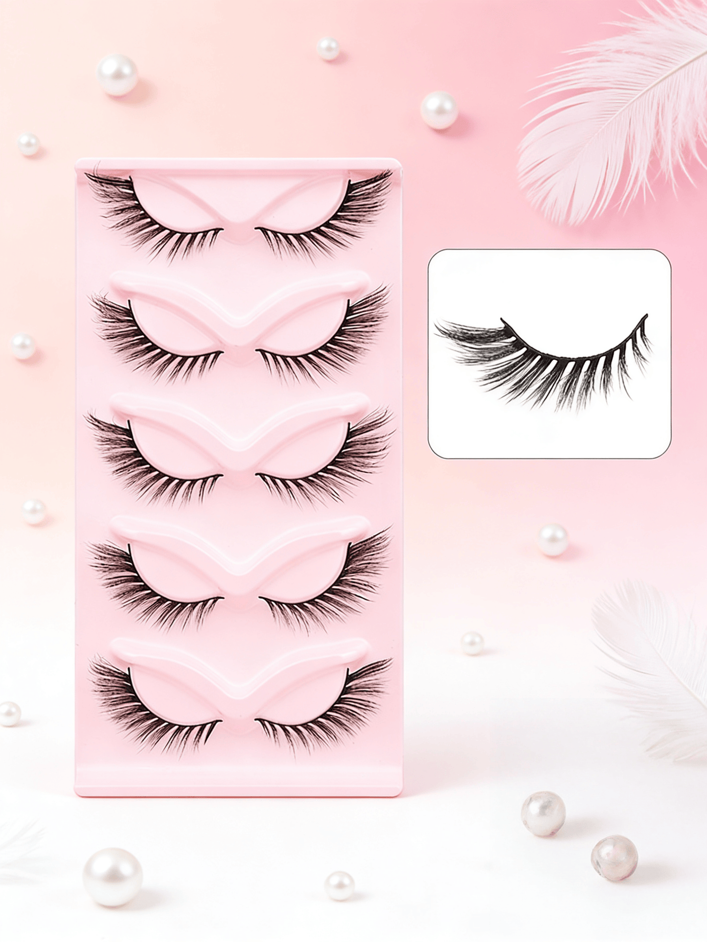 5 Pairs Doll-Like Natural False Eyelashes - Transparent Lash Band Cartoon Style False Lashes, Fairy-Like Design, Perfect For Cosplay - Reusable, Natural Look, Strip Eyelashes, Eyelashes, False Eyelashes