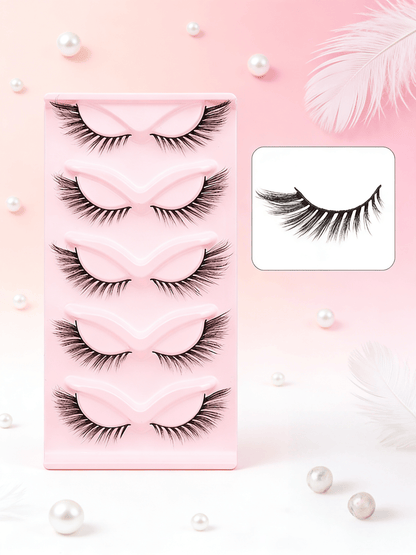 5 Pairs Doll-Like Natural False Eyelashes - Transparent Lash Band Cartoon Style False Lashes, Fairy-Like Design, Perfect For Cosplay - Reusable, Natural Look, Strip Eyelashes, Eyelashes, False Eyelashes