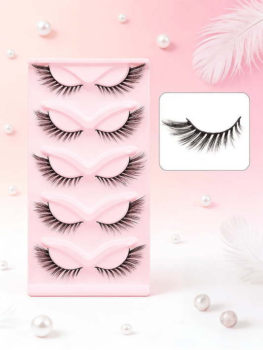 5 Pairs Doll-Like Natural False Eyelashes - Transparent Lash Band Cartoon Style False Lashes, Fairy-Like Design, Perfect For Cosplay - Reusable, Natural Look, Strip Eyelashes, Eyelashes, False Eyelashes