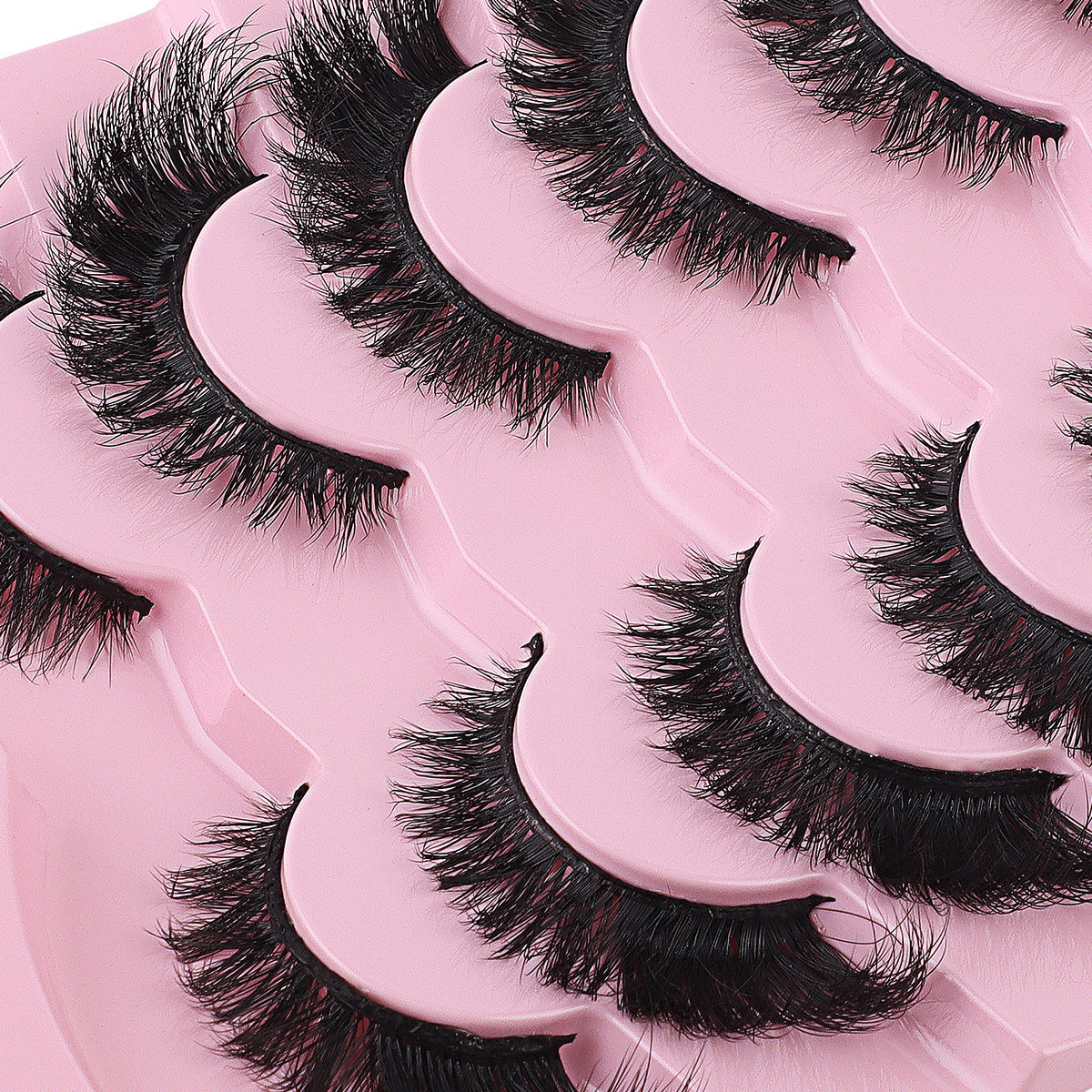 New 7 Pairs D Curl Volume Russian Volume Natural Fluffy Faux Eyelashes, Classic Cat Eye Mink False Eyelashes, Cross Wispy Dramatic Volume 5D Faux Eyelashes, Soft & Natural-Looking Eyelash Extension Makeup For A Natural Look