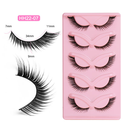 5 Pairs Doll-Like Natural False Eyelashes - Transparent Lash Band Cartoon Style False Lashes, Fairy-Like Design, Perfect For Cosplay - Reusable, Natural Look, Strip Eyelashes, Eyelashes, False Eyelashes
