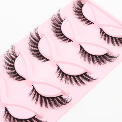 5 Pairs Doll-Like Natural False Eyelashes - Transparent Lash Band Cartoon Style False Lashes, Fairy-Like Design, Perfect For Cosplay - Reusable, Natural Look, Strip Eyelashes, Eyelashes, False Eyelashes