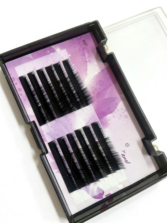 12Rows C/D Curl Black Eyelash Extension 0.07mm Mix 8-12mm Mink Individual Eyelash Lashes High Quality Color Natural Korean Eyelashs