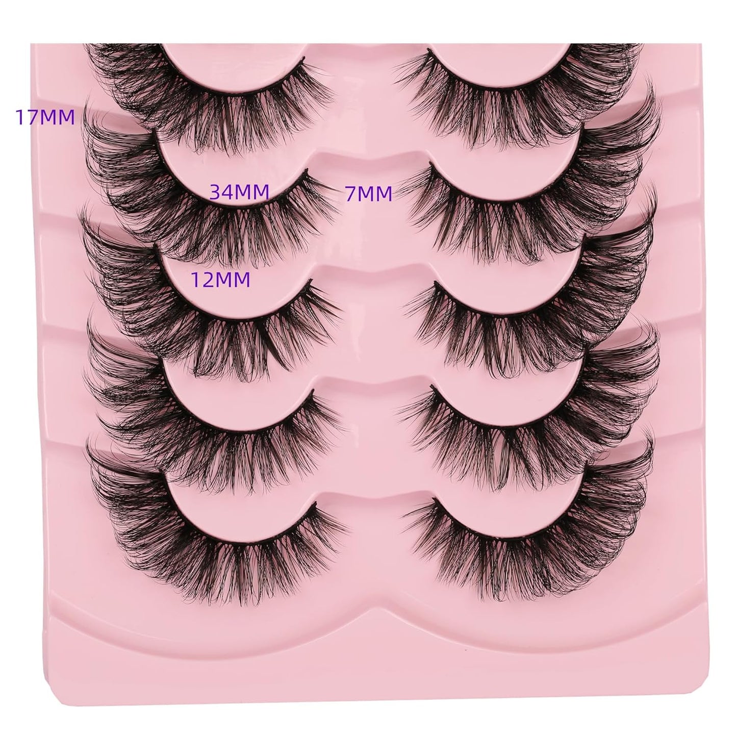 7 Pairs Fluffy False Eyelashes, Natural Thin Eyelashes With Transparent Band & Faux Mink Lashes, Thick Soft Curly Eyelashes, Strip Fake Eyelashes