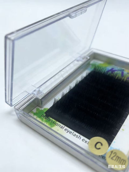 12 Trays Easy Fan Eyelash Extensions C/D Curl 0.03 8-12mm & Mixed Tray Fluffy Eyelash Extensions 2D-10D Self-Fanning Lashes