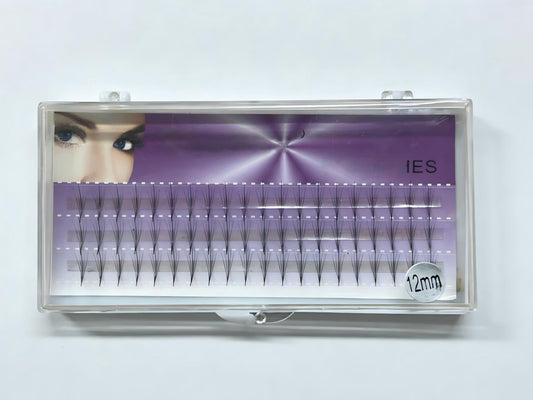 1 Box 60 Cluster False Eyelashes, 0.05mm Thickness, 8-15mm / Mixed Length, Thin Pointy Base Russian Fans Ready Volume, Easy To Carry, Natural & Soft, Party And Travel, Hand-Grafted False Eyelashes