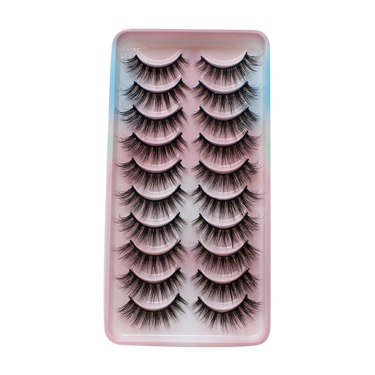 10 Pairs Wet Manga Lashes Cosplay Natural Wispy Fairy Cross Fluffy Eyelash Extensions Makeup Tool Strip Lashes, Lashes, Eyelashes, Fake Lashes