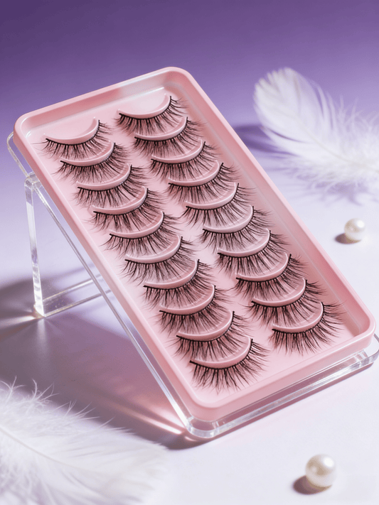 10 Pairs Faux Mink Eyelashes Natural Look Fluffy Wisply Soft Cross Wispy Eyelash Extension Makeup(04) Strip Lashes,Lashes,Eyelashes,Fake Lashes