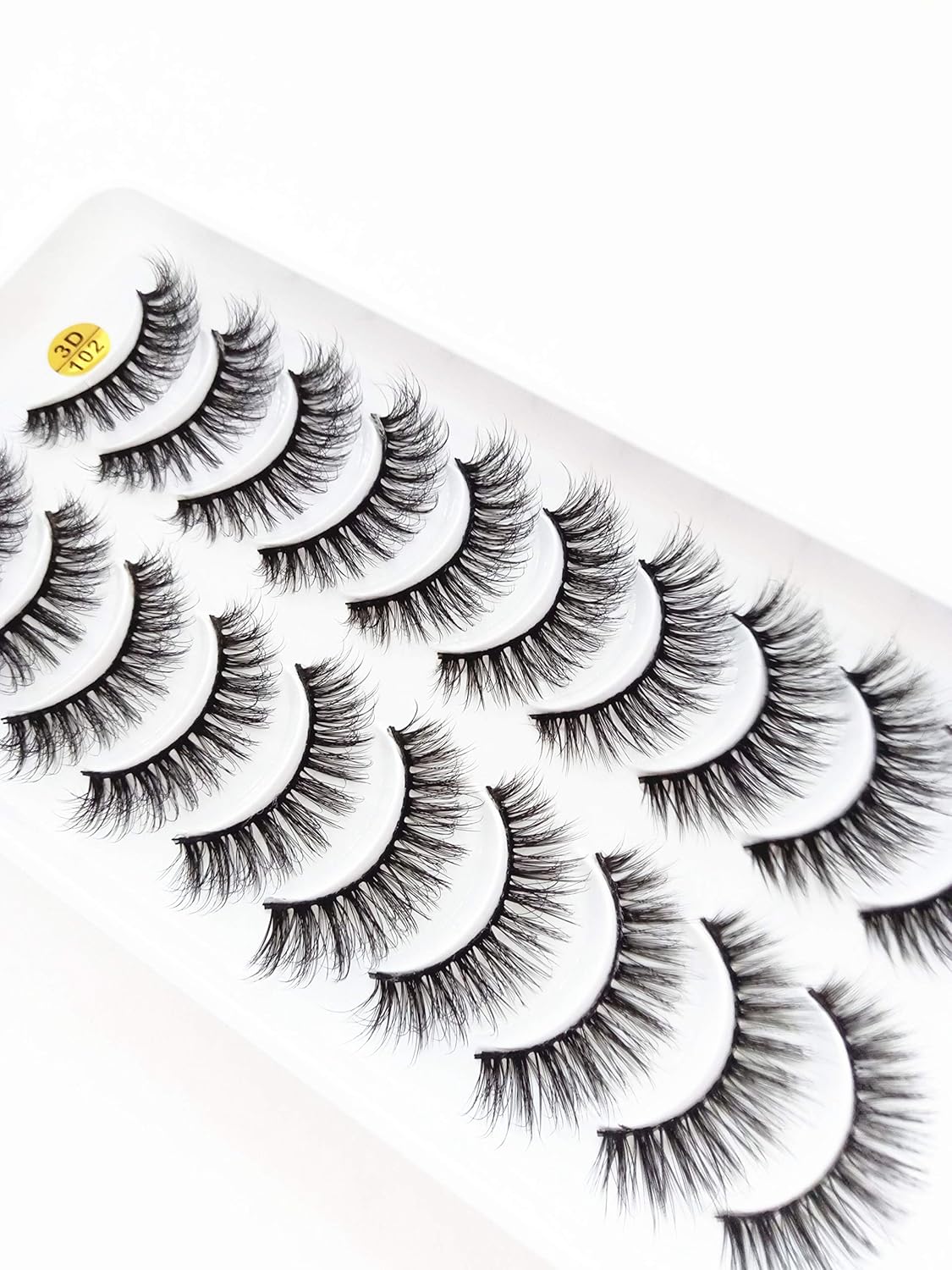 10 Pairs Cat Eye Effect False Eyelashes, Fluffy & Soft Black Lash Strands, Delicate & Natural, Dense Faux Mink, Full Strip Fake Lashes
