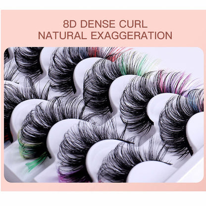 7pcs/Set Short 3D Mink Eyelashes, Russian DD Curl, Handmade, Natural Fluffy & Thick, Full Strip Eyelashes, Wholesale Makeup
