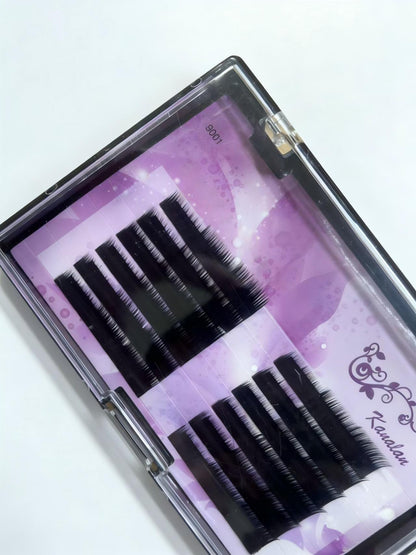 12Rows C/D Curl Black Eyelash Extension 0.07mm Mix 8-12mm Mink Individual Eyelash Lashes High Quality Color Natural Korean Eyelashs