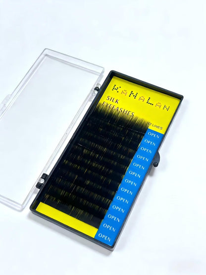 12 Trays Easy Fan Eyelash Extensions C/D Curl 0.03 8-12mm & Mixed Tray Fluffy Eyelash Extensions 2D-10D Self-Fanning Lashes