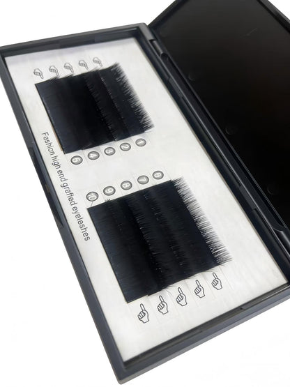 10 Trays MASSCAKU Easy Fan Eyelash Extensions C/D Curl 0.03 8-12mm & Mixed Tray Fluffy Eyelash Extensions 2D-10D Self-Fanning Lashes