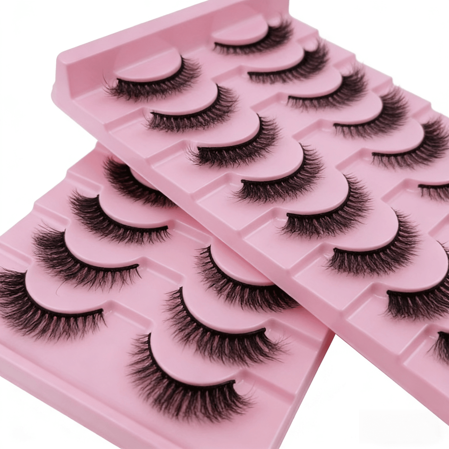 10pairs Cat Eye Style Natural Crossed & Extended Black False Eyelashes, Suitable For Daily And Dating Makeup Strip Lashes, Lashes, Eyelashes, Fake Lashes
