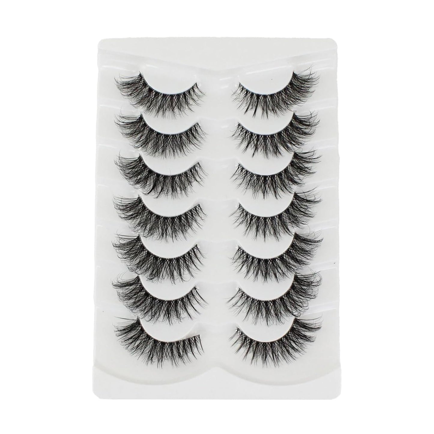 Hot 7 Pairs Of Cat Eye 3d Mink Fur False Eyelashes, Soft, Fine, Natural  & Lengthening Strip Lashes,Lashes,Eyelashes,Fake Lashes