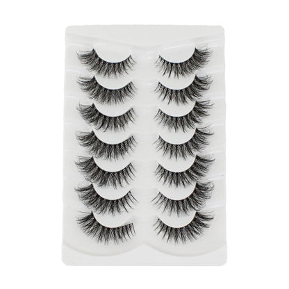 Hot 7 Pairs Of Cat Eye 3d Mink Fur False Eyelashes, Soft, Fine, Natural  & Lengthening Strip Lashes,Lashes,Eyelashes,Fake Lashes