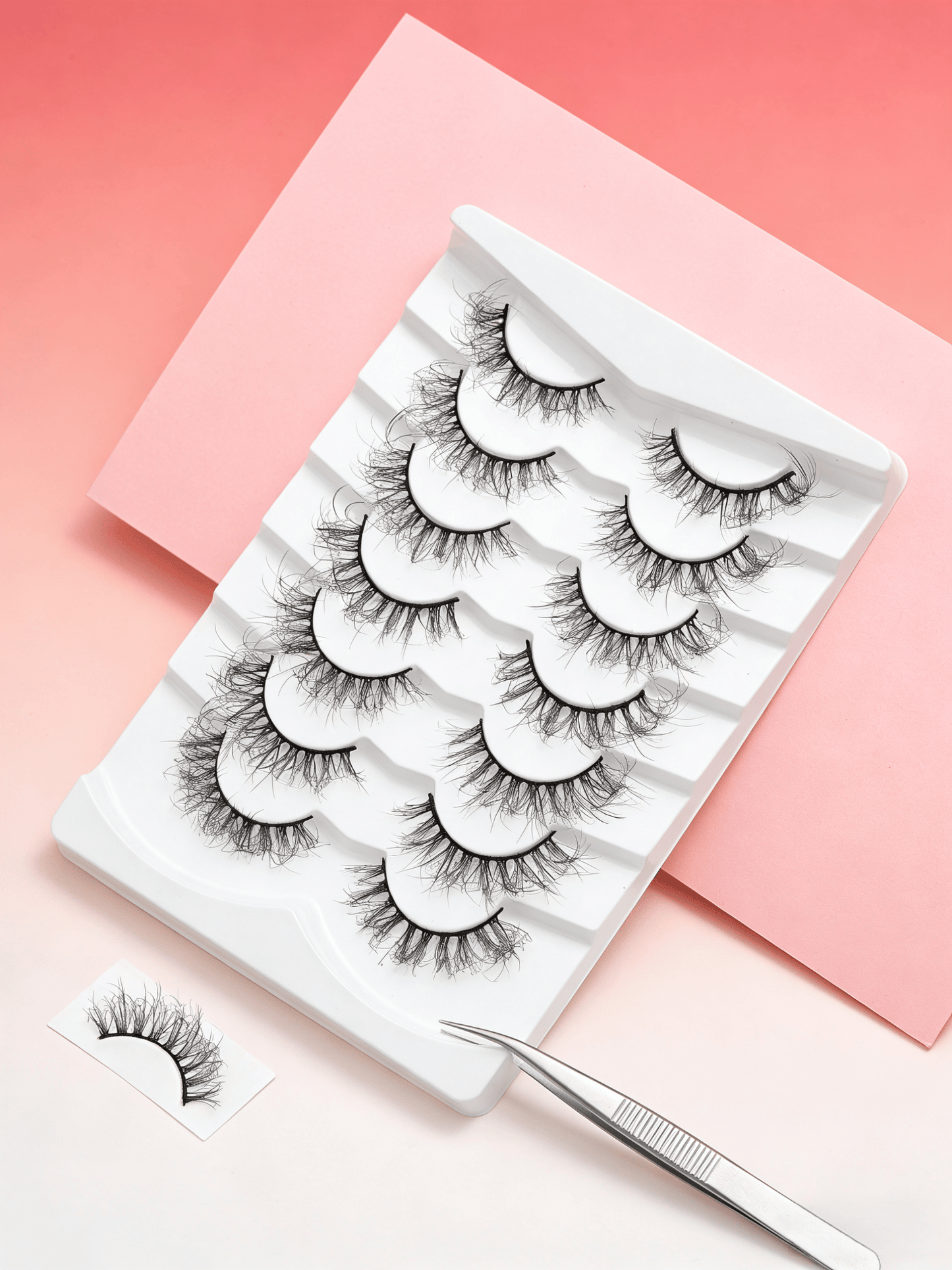 7 Pairs Full Strip False Eyelashes, Natural Look Crossed Dense Lashes, Clear Stem Integrated Lashes, Daily Makeup Tool, Japanese Anime Style Crossed Lashes, Convenient Application, Korean Celebrity Curly Fake Lashes