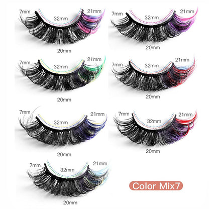 7pcs/Set Short 3D Mink Eyelashes, Russian DD Curl, Handmade, Natural Fluffy & Thick, Full Strip Eyelashes, Wholesale Makeup
