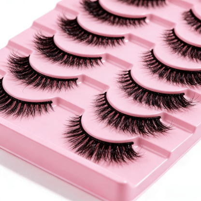 10pairs Cat Eye Style Natural Crossed & Extended Black False Eyelashes, Suitable For Daily And Dating Makeup Strip Lashes, Lashes, Eyelashes, Fake Lashes
