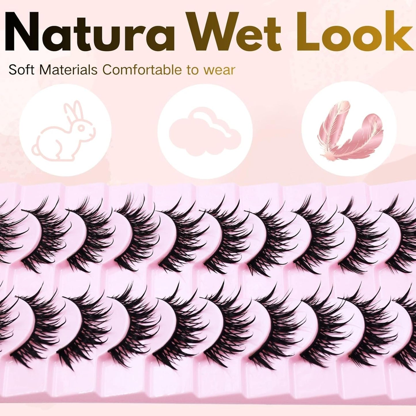 10 Pairs Anime Cat Eye Fluffy Lashes, European Style,Multi-Pair Set, Reusable D Curl, Extra Thick, Professional Makeup For Cosplay And Stage, Dramatic Eye Look, Easy Application For Beginners