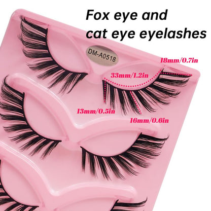 5 Pairs Doll-Like Natural False Eyelashes - Transparent Lash Band Cartoon Style False Lashes, Fairy-Like Design, Perfect For Cosplay - Reusable, Natural Look, Strip Eyelashes, Eyelashes, False Eyelashes