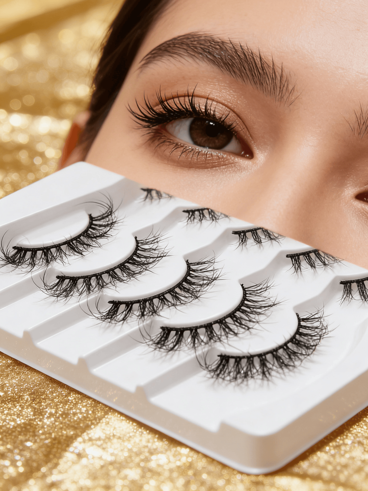 7 Pairs Full Strip False Eyelashes, Natural Look Crossed Dense Lashes, Clear Stem Integrated Lashes, Daily Makeup Tool, Japanese Anime Style Crossed Lashes, Convenient Application, Korean Celebrity Curly Fake Lashes