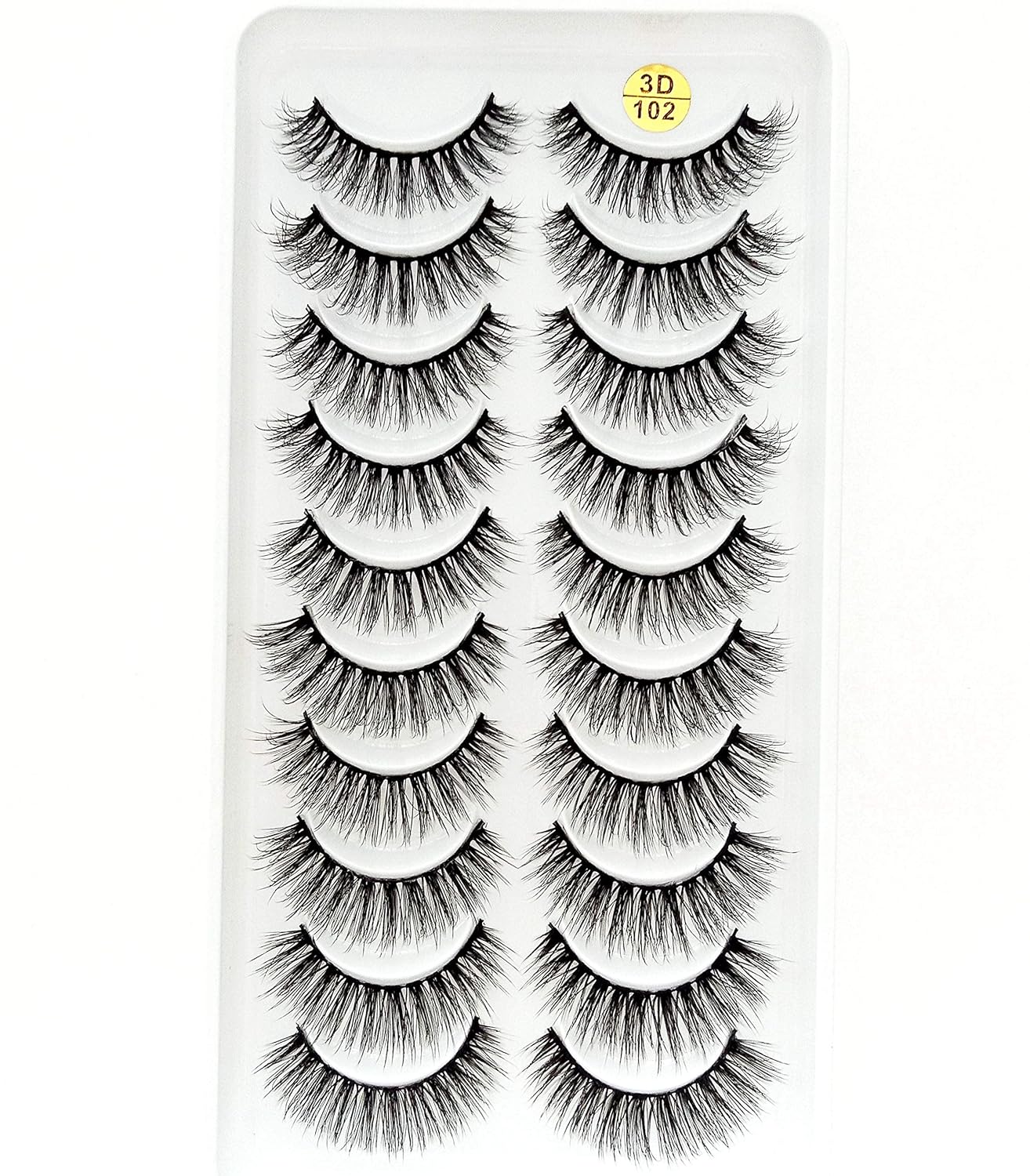 10 Pairs Cat Eye Effect False Eyelashes, Fluffy & Soft Black Lash Strands, Delicate & Natural, Dense Faux Mink, Full Strip Fake Lashes
