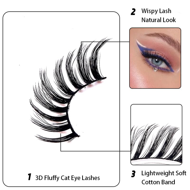 5 Pairs Doll-Like Natural False Eyelashes - Transparent Lash Band Cartoon Style False Lashes, Fairy-Like Design, Perfect For Cosplay - Reusable, Natural Look, Strip Eyelashes, Eyelashes, False Eyelashes
