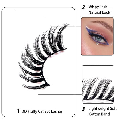 5 Pairs Doll-Like Natural False Eyelashes - Transparent Lash Band Cartoon Style False Lashes, Fairy-Like Design, Perfect For Cosplay - Reusable, Natural Look, Strip Eyelashes, Eyelashes, False Eyelashes