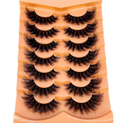 Hot 7 Pairs Of Cat Eye 3d Mink Fur False Eyelashes, Soft, Fine, Natural & Reusable Lashes For Thick & Lengthening Strip Lashes,Lashes,Eyelashes,Fake Lashes