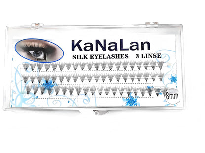 1 Box 60 Cluster False Eyelashes, 0.05mm Thickness, 8-15mm / Mixed Length, Thin Pointy Base Russian Fans Ready Volume, Easy To Carry, Natural & Soft, Party And Travel, Hand-Grafted False Eyelashes