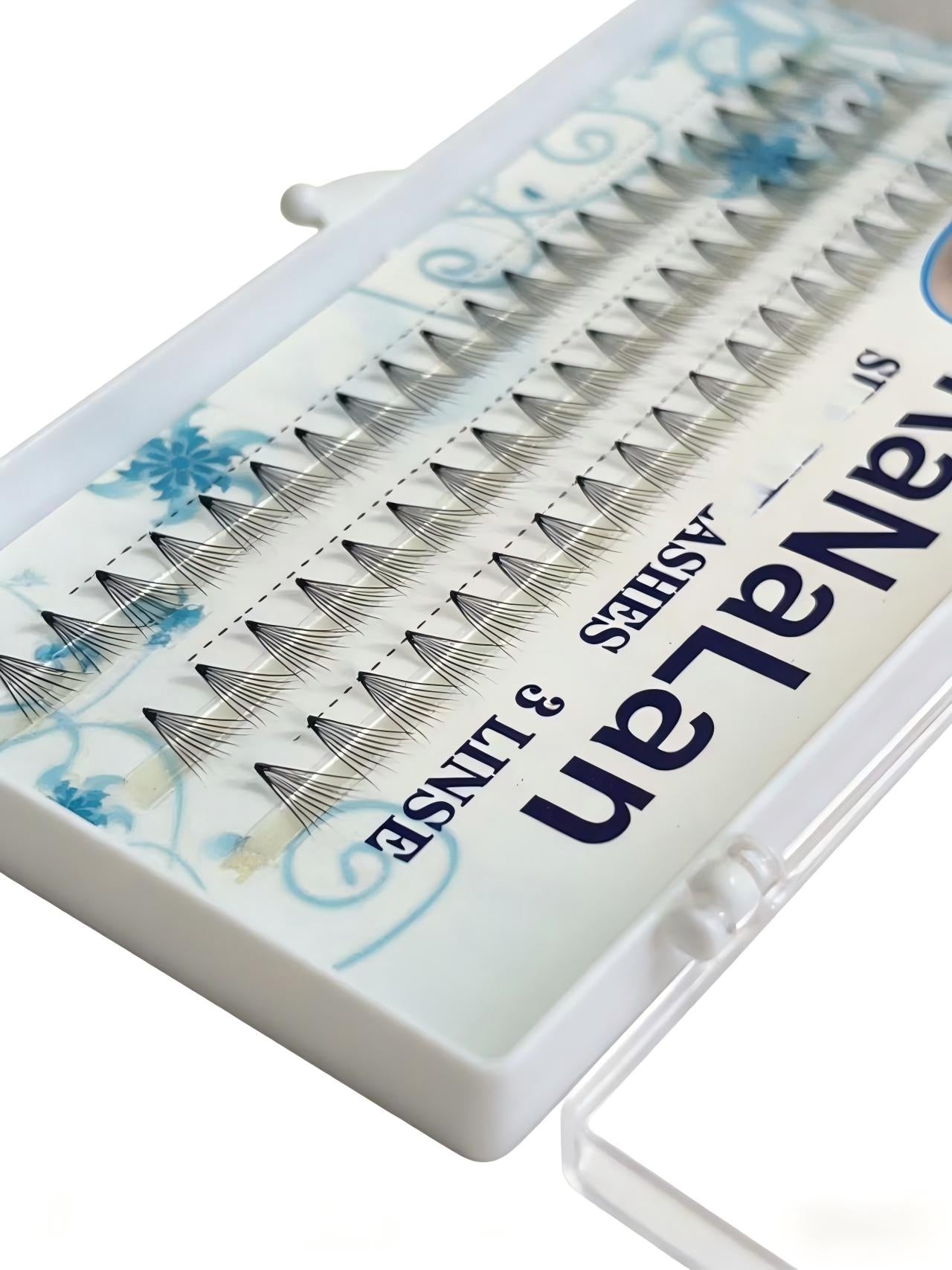 1 Box 60 Cluster False Eyelashes, 0.05mm Thickness, 8-15mm / Mixed Length, Thin Pointy Base Russian Fans Ready Volume, Easy To Carry, Natural & Soft, Party And Travel, Hand-Grafted False Eyelashes