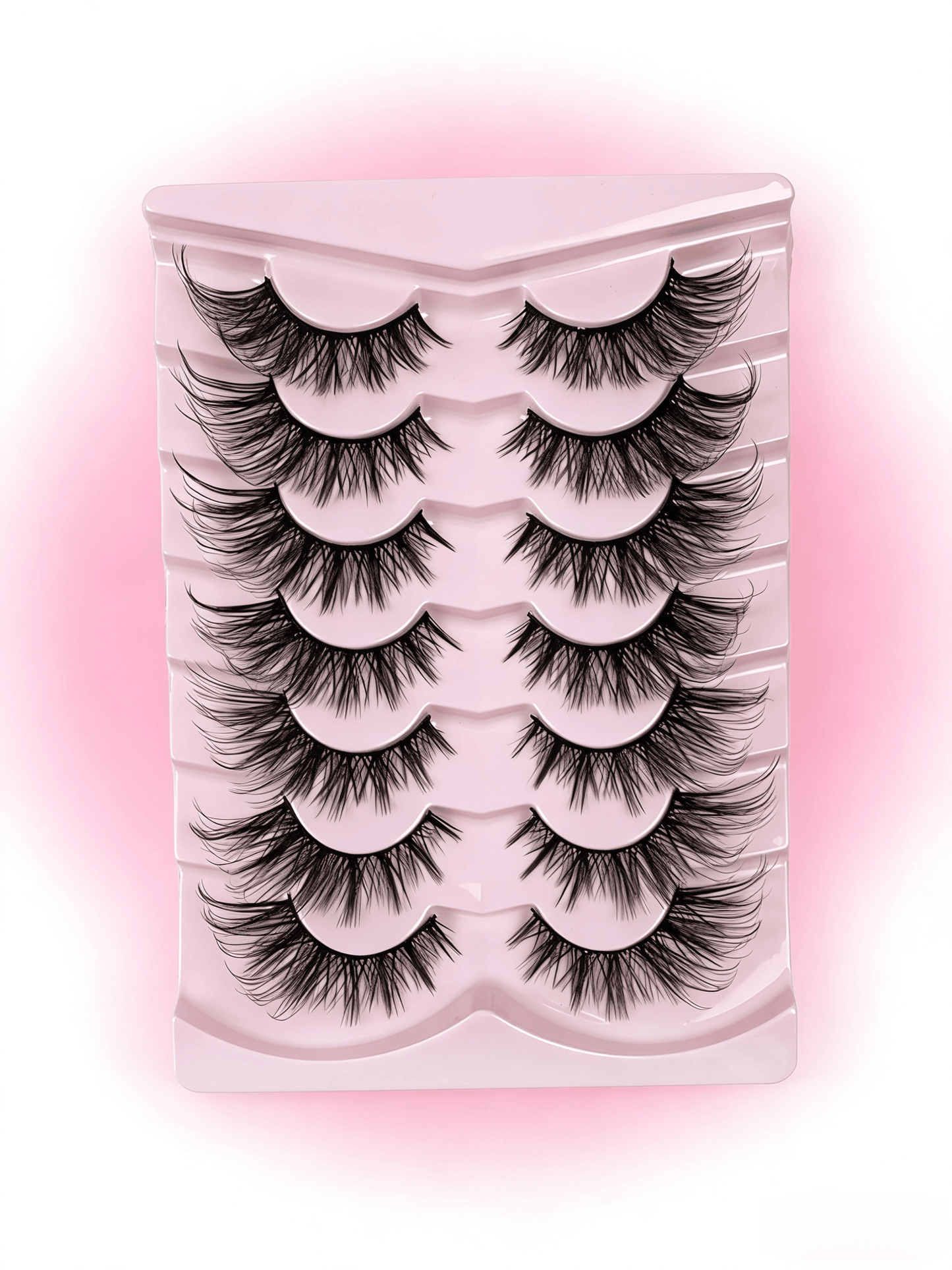 7 Pairs Fluffy False Eyelashes, Natural Thin Eyelashes With Transparent Band & Faux Mink Lashes, Thick Soft Curly Eyelashes, Strip Fake Eyelashes