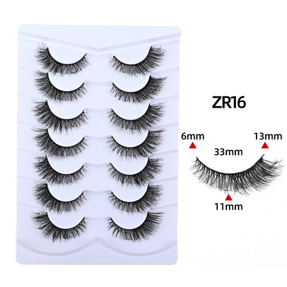 Hot 7 Pairs Of Cat Eye 3d Mink Fur False Eyelashes, Soft, Fine, Natural  & Lengthening Strip Lashes,Lashes,Eyelashes,Fake Lashes