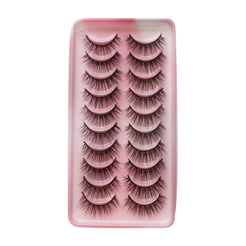 10 Pairs Faux Mink Eyelashes Natural Look Fluffy Wisply Soft Cross Wispy Eyelash Extension Makeup(04) Strip Lashes,Lashes,Eyelashes,Fake Lashes