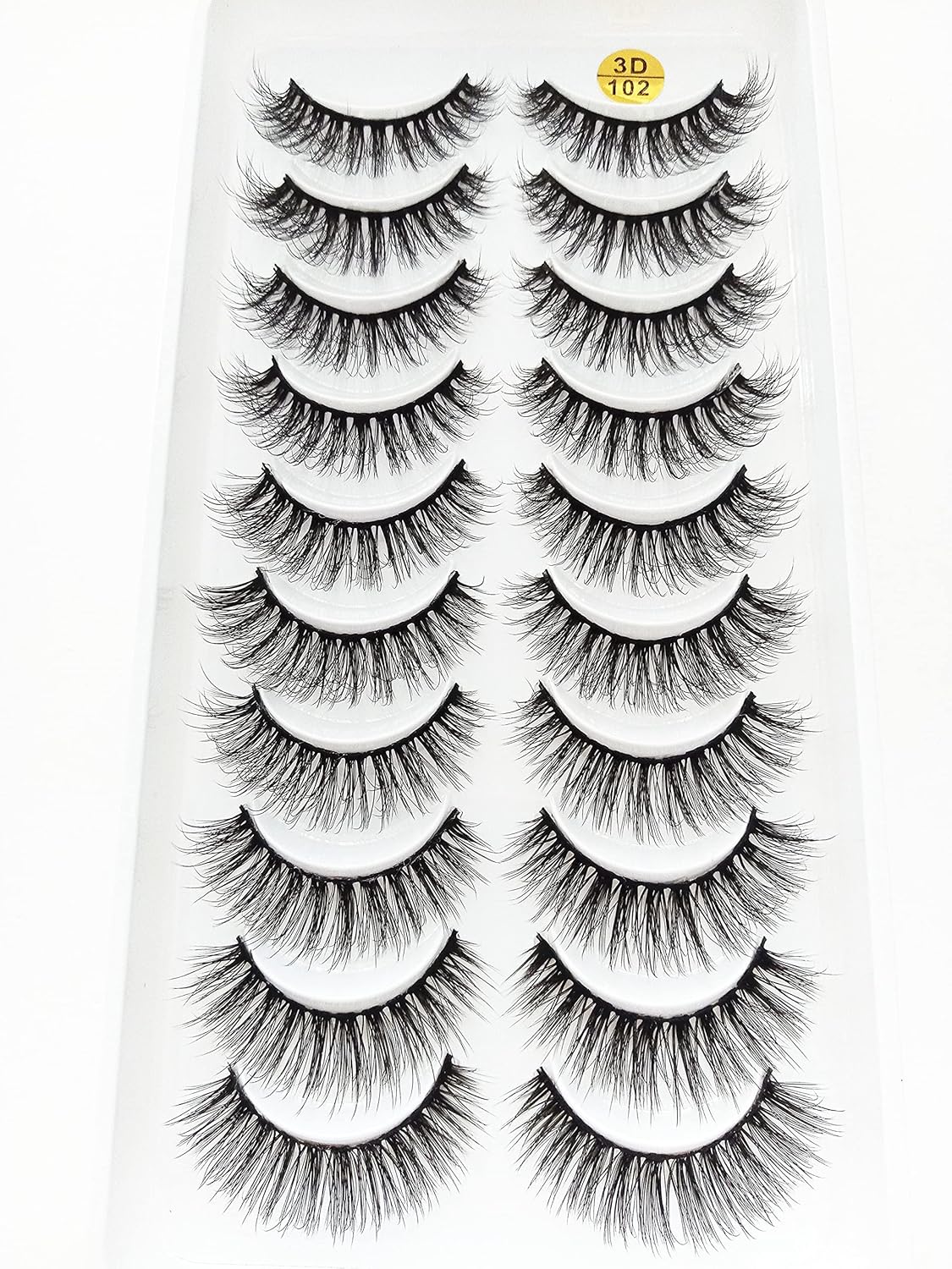 10 Pairs Cat Eye Effect False Eyelashes, Fluffy & Soft Black Lash Strands, Delicate & Natural, Dense Faux Mink, Full Strip Fake Lashes