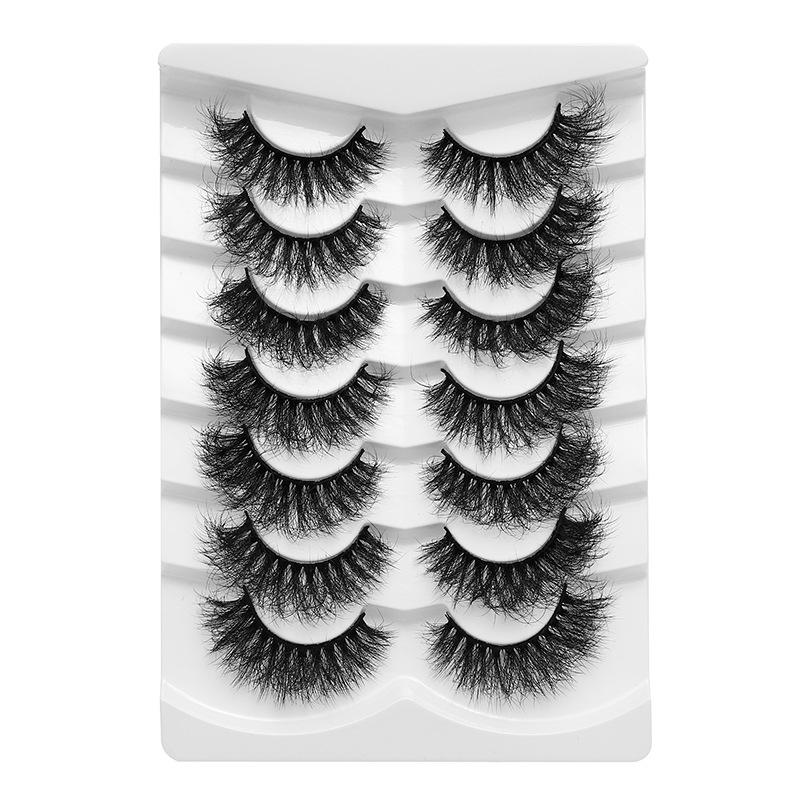 New 7 Pairs D Curl Volume Russian Volume Natural Fluffy Faux Eyelashes, Classic Cat Eye Mink False Eyelashes, Cross Wispy Dramatic Volume 5D Faux Eyelashes, Soft & Natural-Looking Eyelash Extension Makeup For A Natural Look