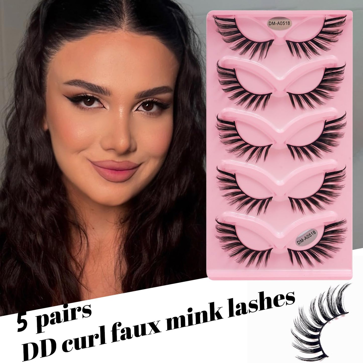 5 Pairs Doll-Like Natural False Eyelashes - Transparent Lash Band Cartoon Style False Lashes, Fairy-Like Design, Perfect For Cosplay - Reusable, Natural Look, Strip Eyelashes, Eyelashes, False Eyelashes