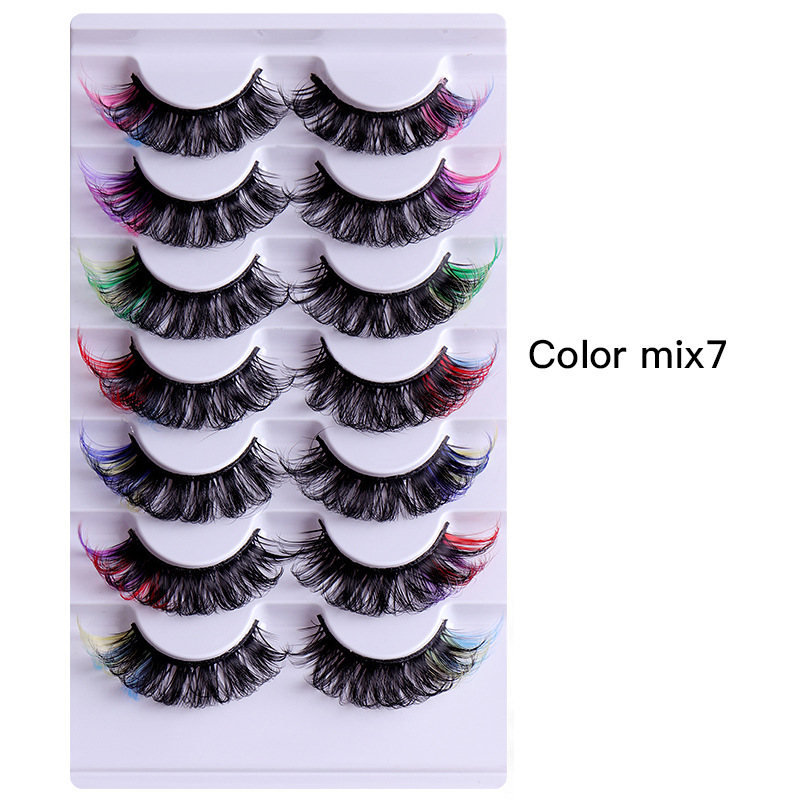 7pcs/Set Short 3D Mink Eyelashes, Russian DD Curl, Handmade, Natural Fluffy & Thick, Full Strip Eyelashes, Wholesale Makeup