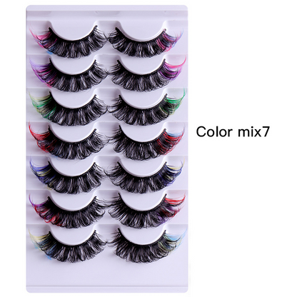 7pcs/Set Short 3D Mink Eyelashes, Russian DD Curl, Handmade, Natural Fluffy & Thick, Full Strip Eyelashes, Wholesale Makeup