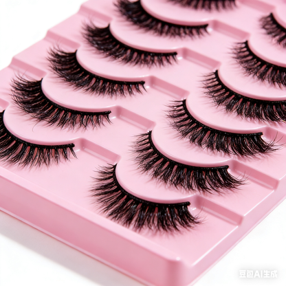 10pairs Cat Eye Style Natural Crossed & Extended Black False Eyelashes, Suitable For Daily And Dating Makeup Strip Lashes, Lashes, Eyelashes, Fake Lashes