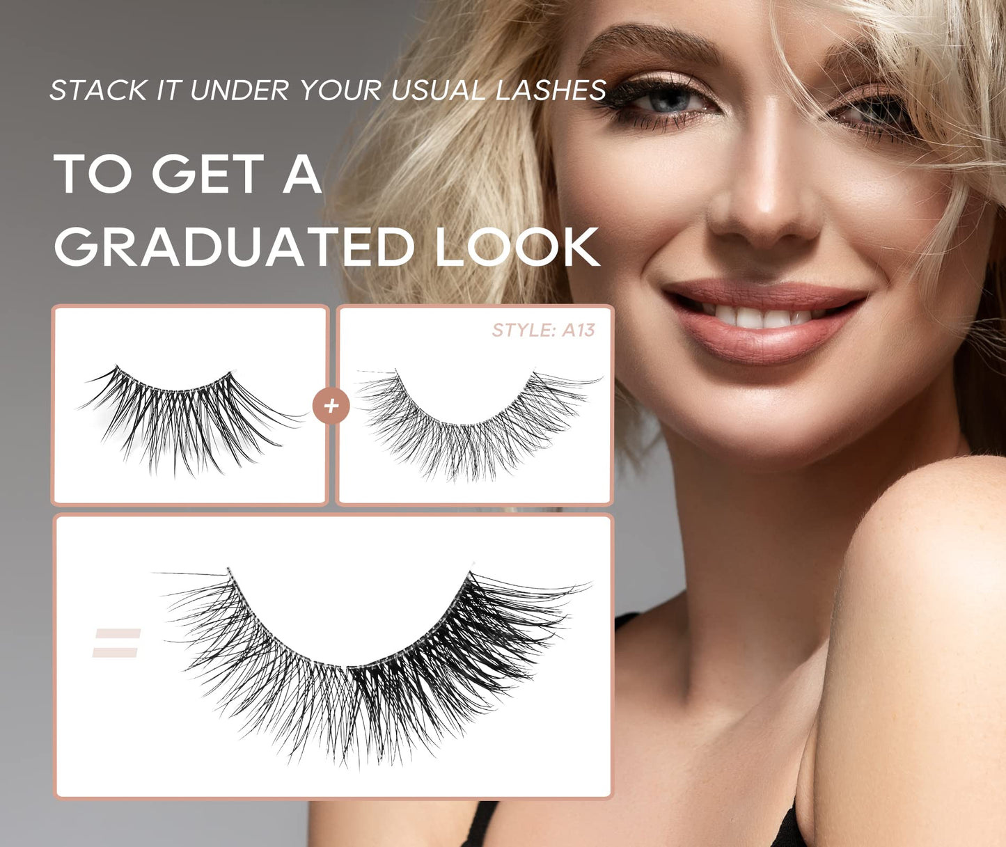 5 Pairs Natural Long Cat Eye Lashes Soft Wispy Volume Full Strip Faux Mink Lashes 3D Fluffy Cat Eye Lashes Strip Lashes,Lashes,Eyelashes,Fake Lashes
