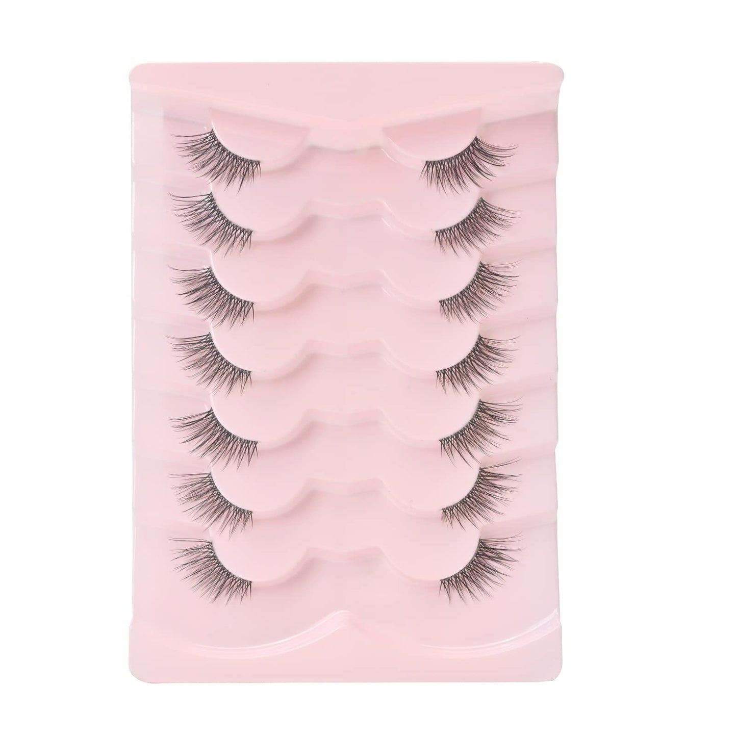 5 Pairs Natural Long Cat Eye Lashes Soft Wispy Volume Full Strip Faux Mink Lashes 3D Fluffy Cat Eye Lashes Strip Lashes,Lashes,Eyelashes,Fake Lashes