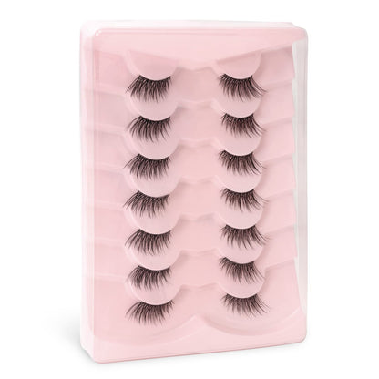 5 Pairs Natural Long Cat Eye Lashes Soft Wispy Volume Full Strip Faux Mink Lashes 3D Fluffy Cat Eye Lashes Strip Lashes,Lashes,Eyelashes,Fake Lashes