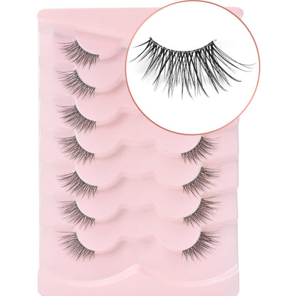5 Pairs Natural Long Cat Eye Lashes Soft Wispy Volume Full Strip Faux Mink Lashes 3D Fluffy Cat Eye Lashes Strip Lashes,Lashes,Eyelashes,Fake Lashes